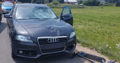 Audi zderzyło się z elektryczną hulajnogą