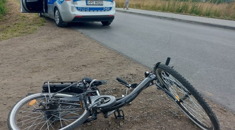 rowerzystka potrącona przez samochód w gminie Milejów