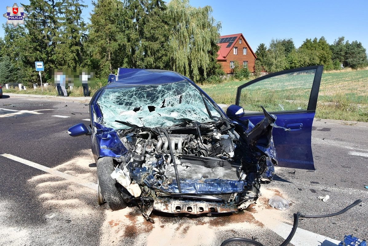 zderzenie pięciu pojazdów w miejscowości Sławacinek Nowy