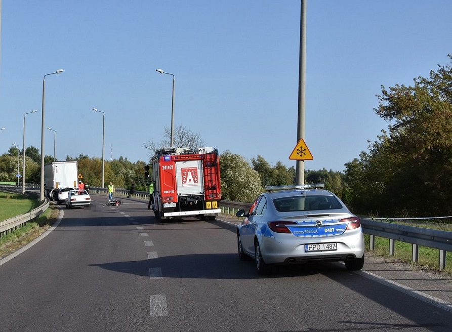 Tragedia na drodze krajowej nr 2 w Białej Podlaskiej. Nie żyje 62-letni motorowerzysta