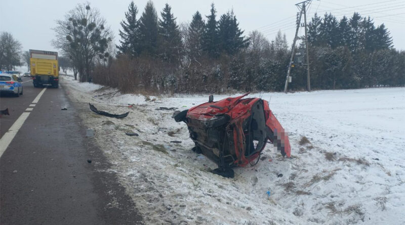 Śmiertelny wypadek na drodze krajowej nr 12 w miejscowości Lechówka
