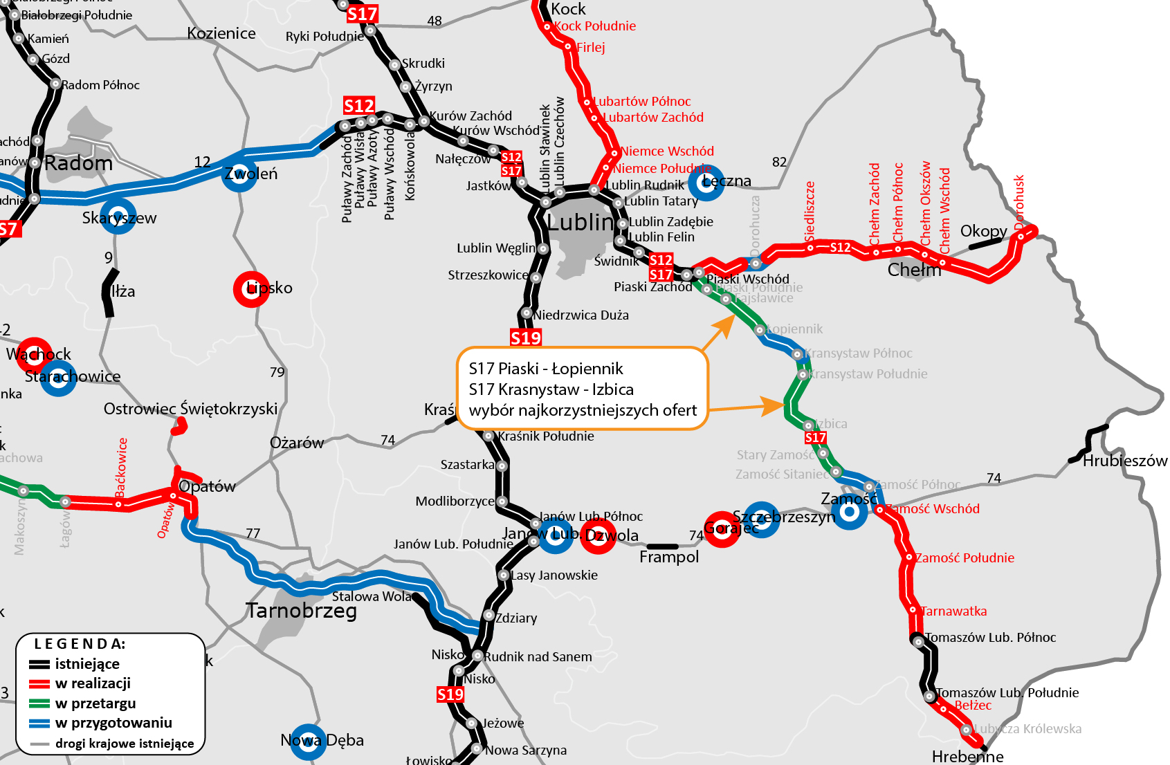 Trasa S17 między Lublinem a Zamościem