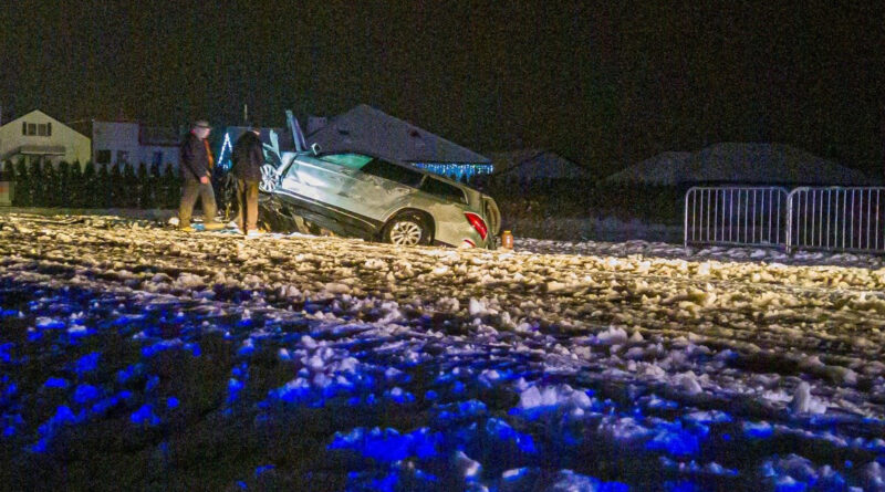 19-latek przeszarżował na ośnieżonej drodze