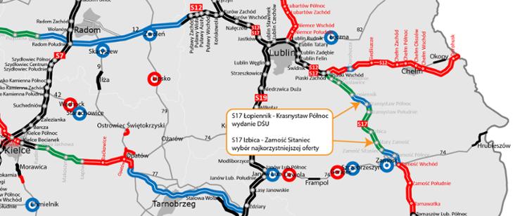 Budowa dwóch odcinków S17 między Piaskami a Zamościem zbliża się wielkimi krokami