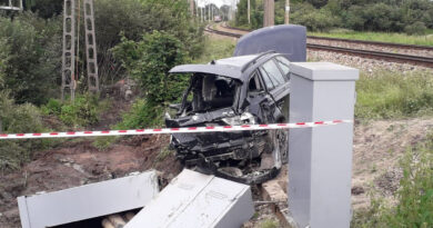 Wjechał BMW pod pociąg. Było o włos od tragedii