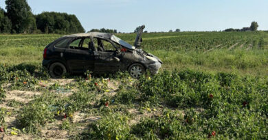 Dachowanie Citroena w Milejowie. Dwie osoby ciężko ranne