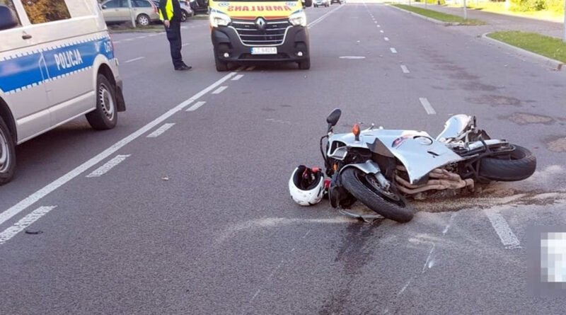 Nie ustąpiła pierwszeństwa, doszło do zderzenia. Ranny motocyklista trafił do szpitala