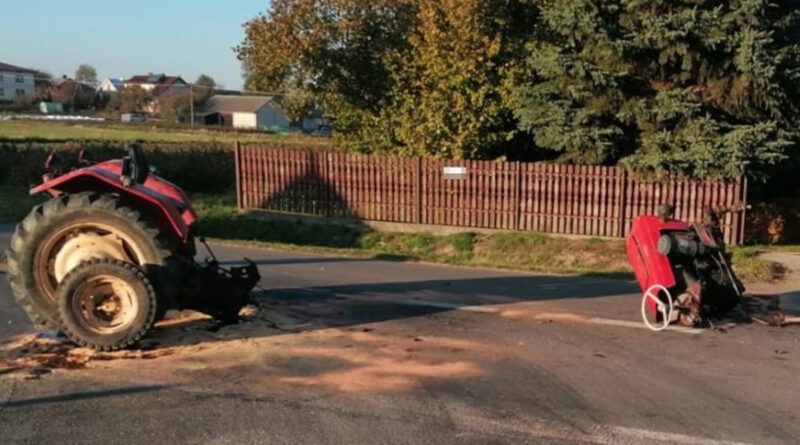 Zdarzenie Ursusa z Chevroletem. Ciągnik rozpadł się na dwie części